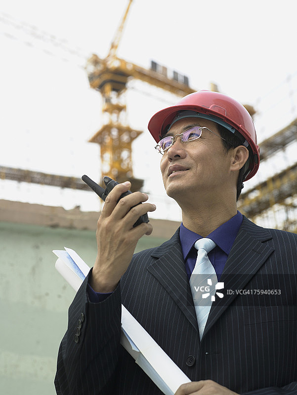 建筑工地上的商人图片素材