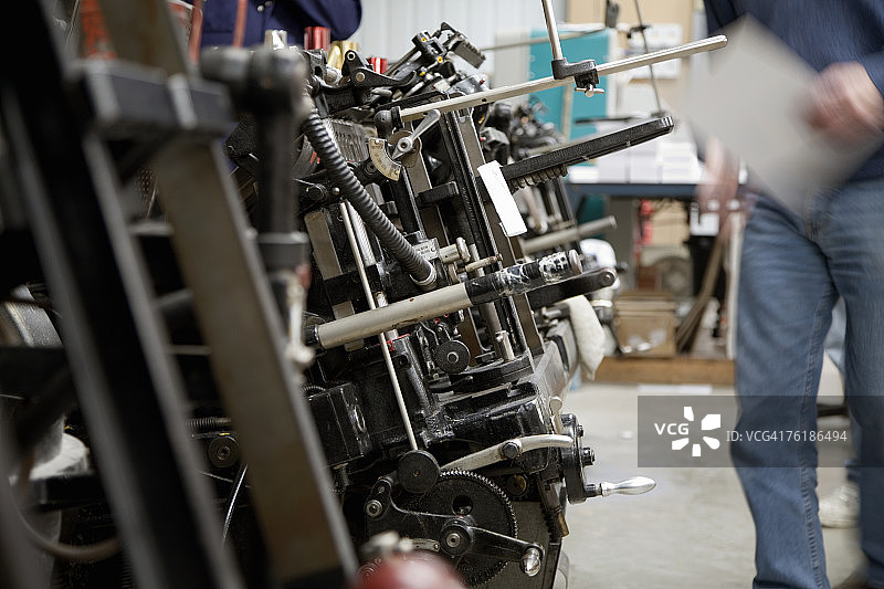 印刷机的制造设备细节图片素材