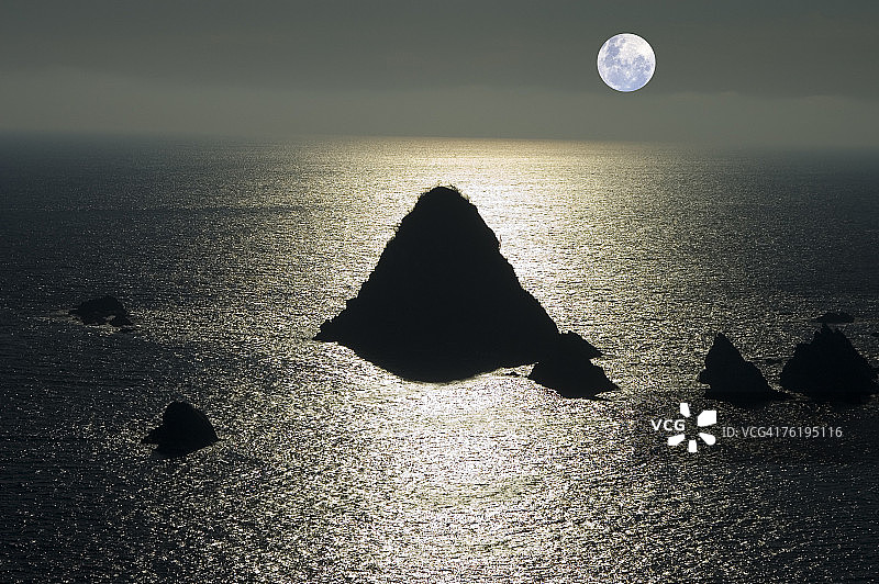 墨西哥哈利斯科梅拉克海岸岛屿剪影图片素材
