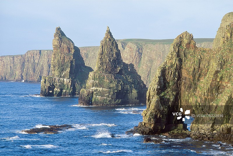 苏格兰凯斯内斯邓肯斯比角石柱群图片素材