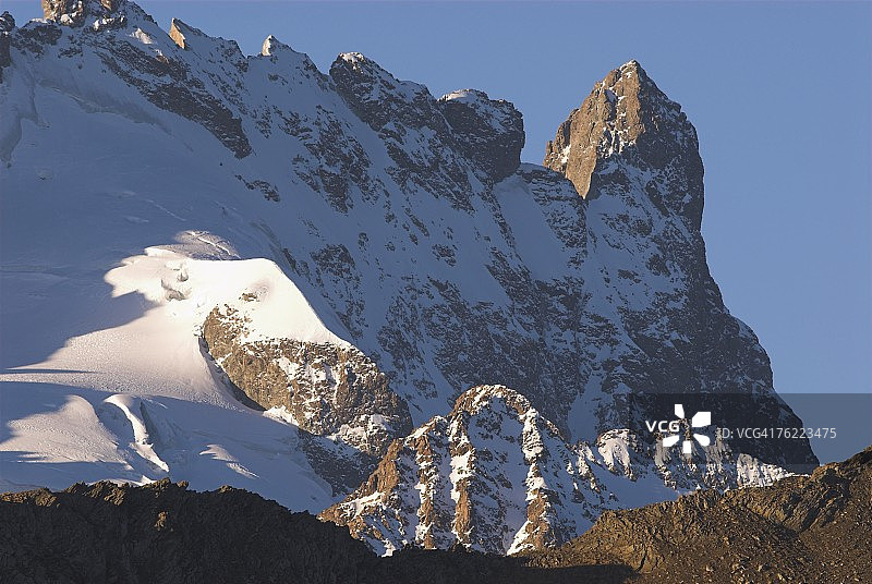 法国阿尔卑斯山埃克兰国家公园的拉梅杰峰图片素材