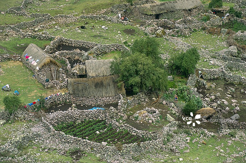 秘鲁库斯科安第斯山脉 Quechua 村庄图片素材