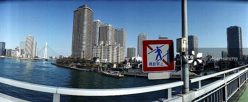 从人行道看到的城市景观图片素材