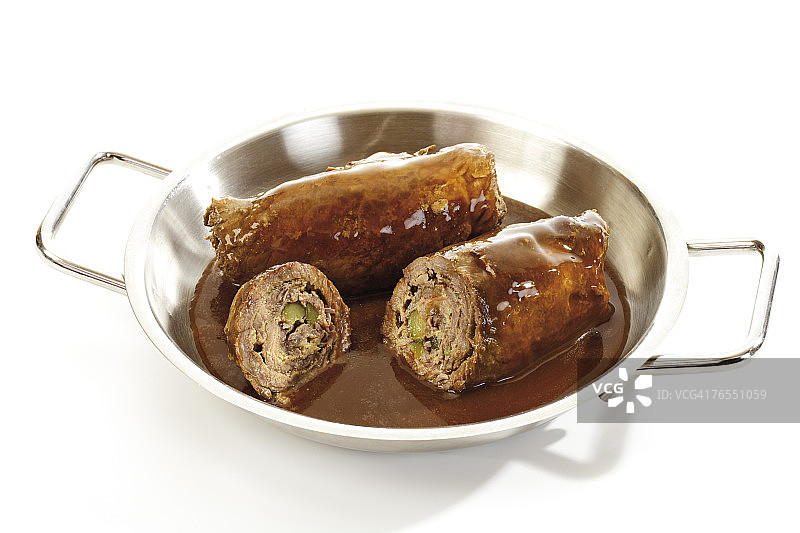 锅里的牛肉卷（特写）图片素材