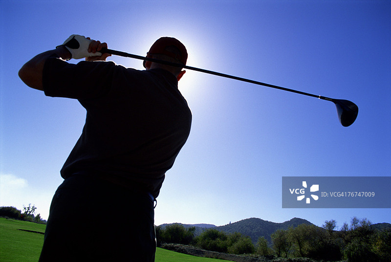 高尔夫球手剪影图片素材