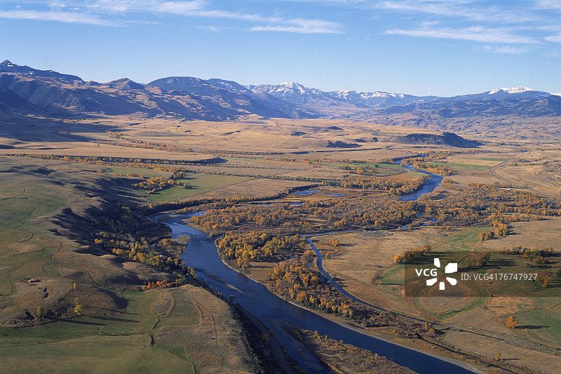 蒙大拿州黄石河与天堂谷图片素材