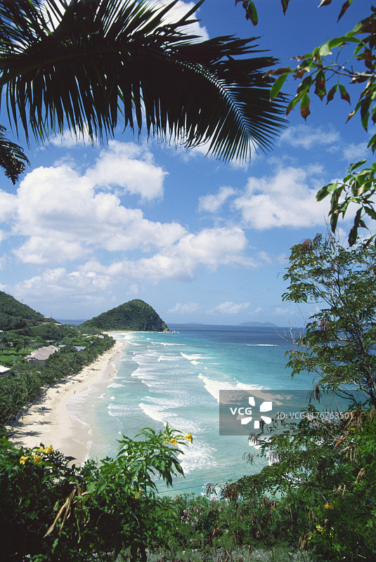 英属维尔京群岛托尔托拉岛的长湾图片素材