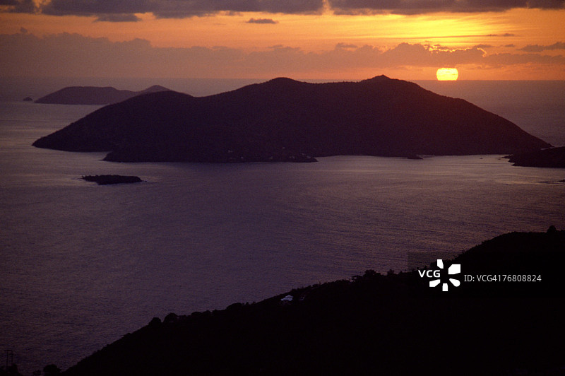 岛屿日落图片素材