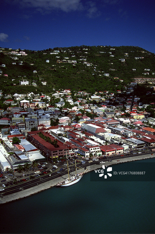 沿海城镇航拍景观图片素材