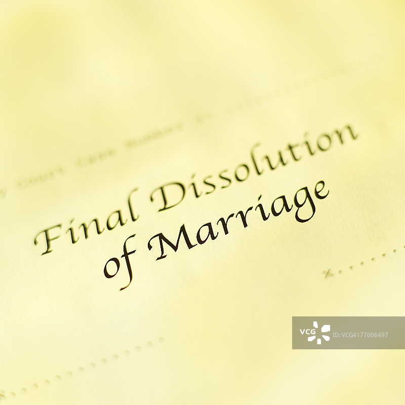 婚姻解除文件图片素材