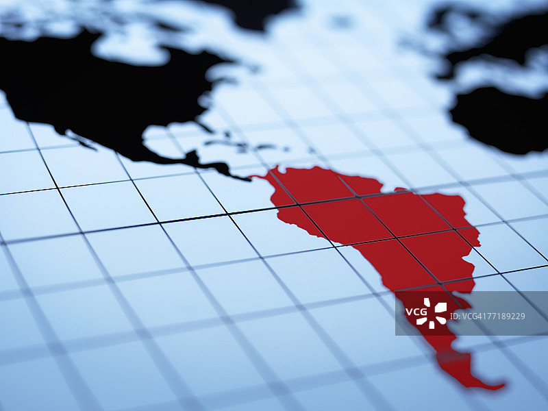 突出南美洲的西半球地图图片素材