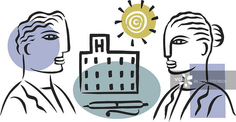 两名医院工作人员交谈的图片图片素材