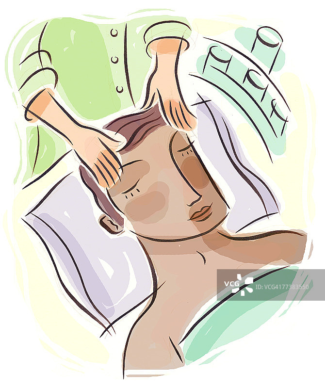 男人正在接受按摩图片素材