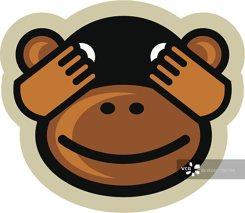 躲猫猫的猴子图片素材