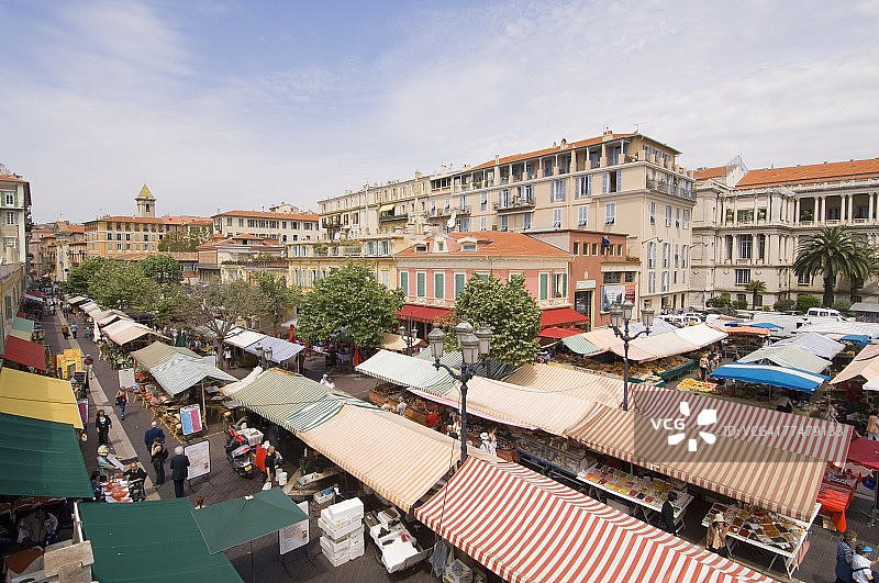 萨雷亚 Cours，尼斯，滨海阿尔卑斯省，普罗旺斯，蔚蓝海岸，法国，欧洲图片素材