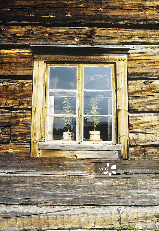 芬兰利耶克萨的皮埃利宁博物馆老木屋特写图片素材