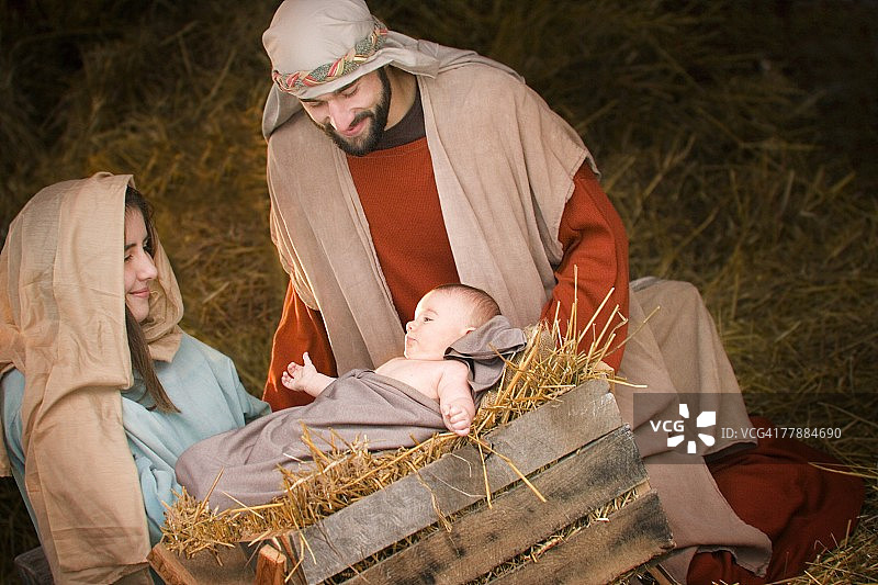 《玛丽、约瑟夫和耶稣圣婴》图片素材