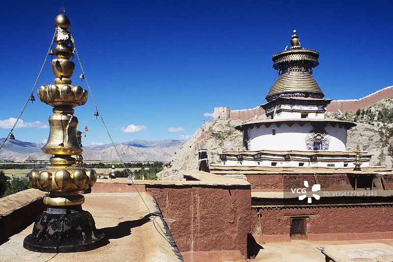 江孜白居寺的江孜衮布清真寺，中国西藏自治区图片素材