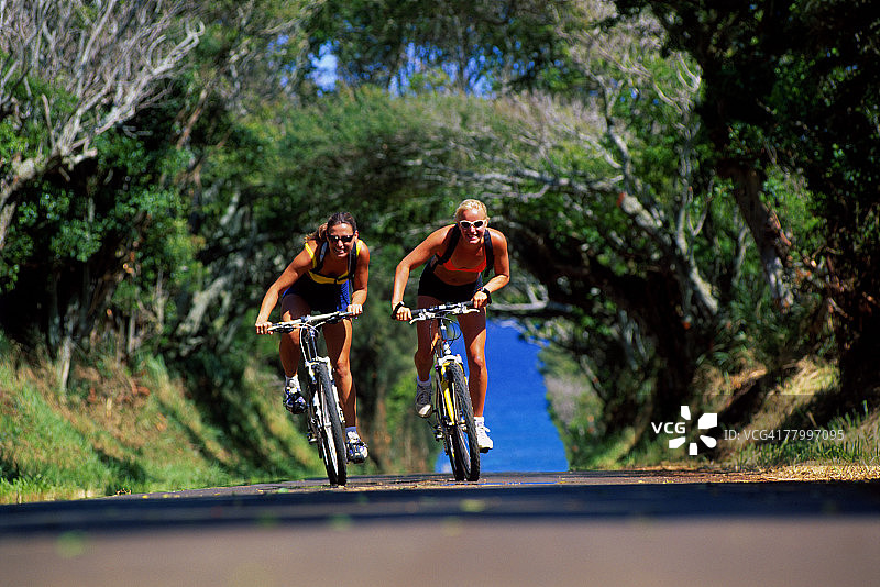 骑自行车的女士们图片素材