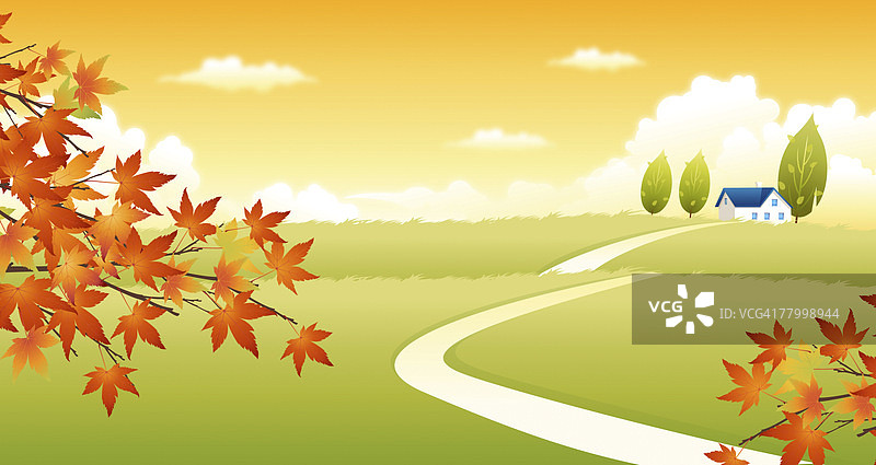 穿过田野的小路图片素材