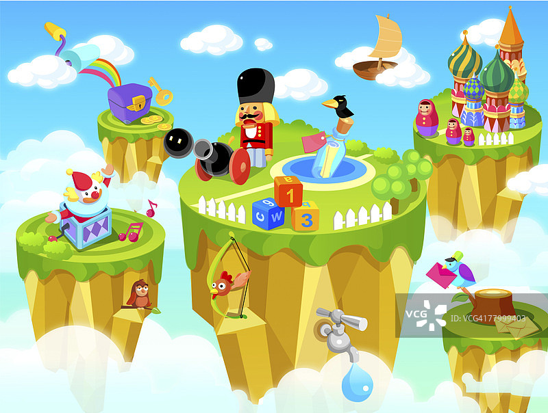 城堡附近的玩具图片素材