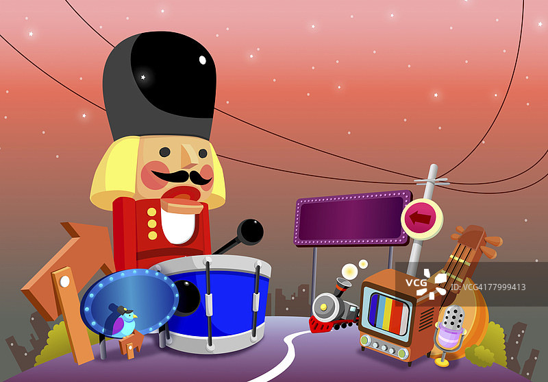 正在击鼓的玩具士兵图片素材