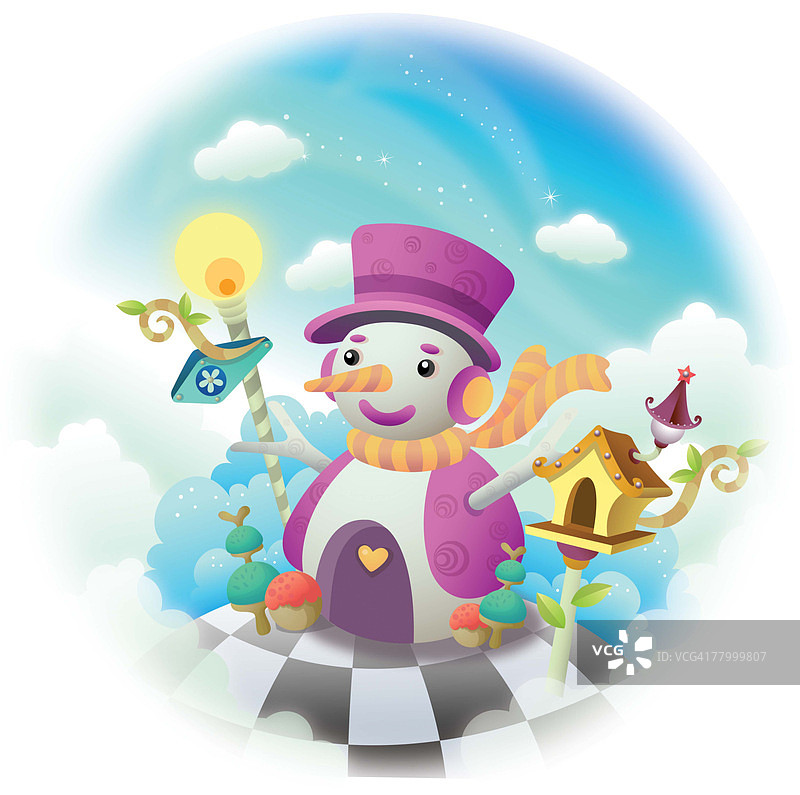 雪人形状的房子图片素材