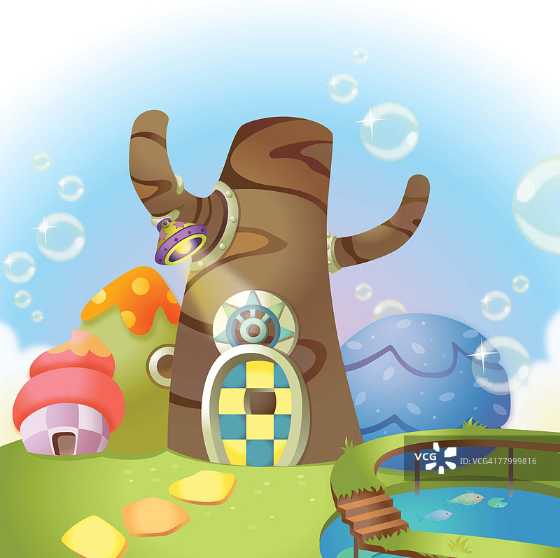 泳池边树干形状的建筑图片素材