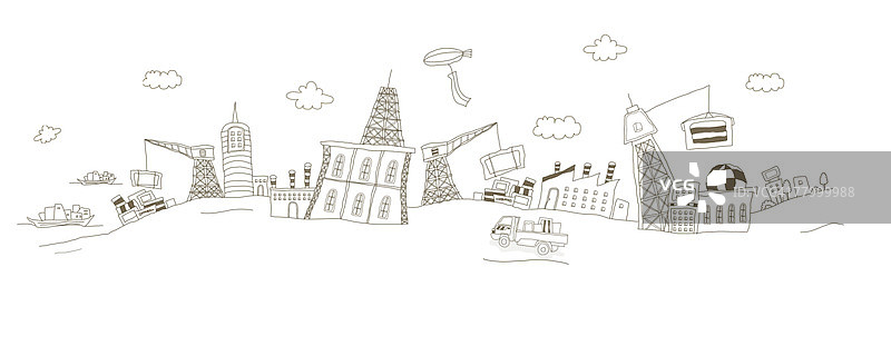 商业码头的起重机图片素材