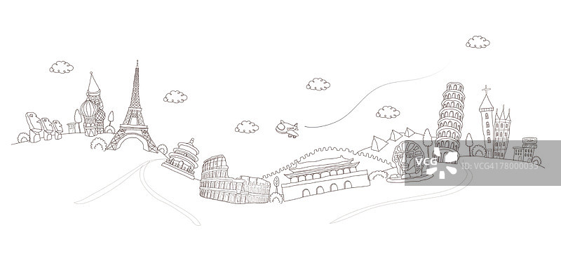 世界著名景点和地标图片素材