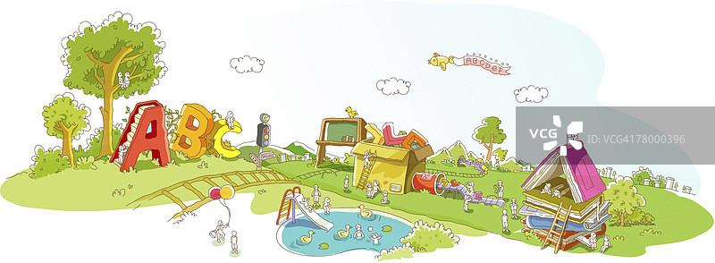 飞越公园的飞机图片素材