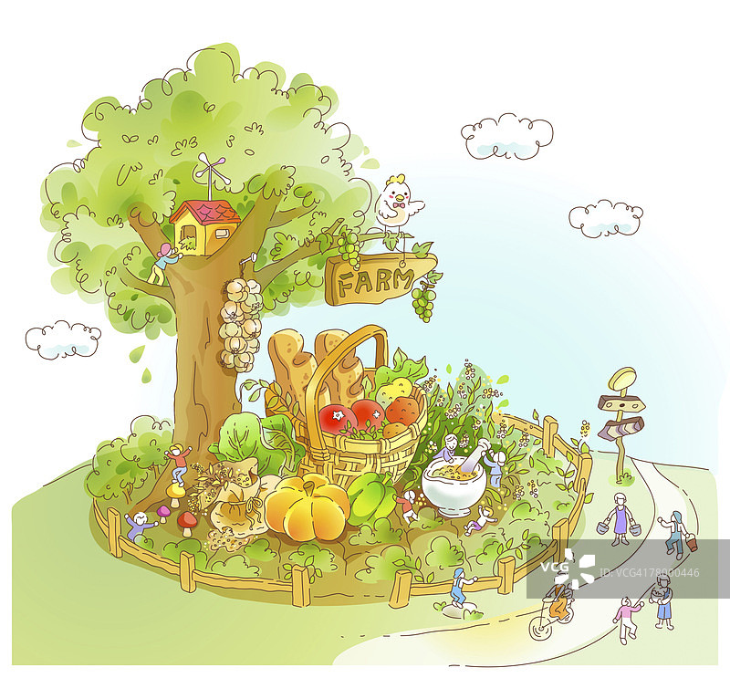 孩子们在花园里玩耍图片素材