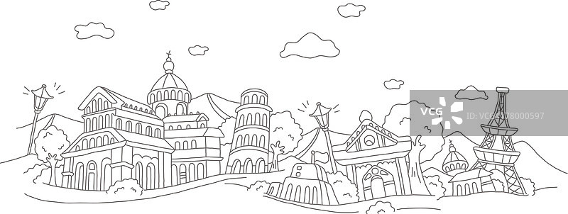 世界著名景点和地标图片素材