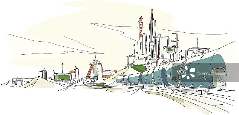 风景中的炼油厂图片素材