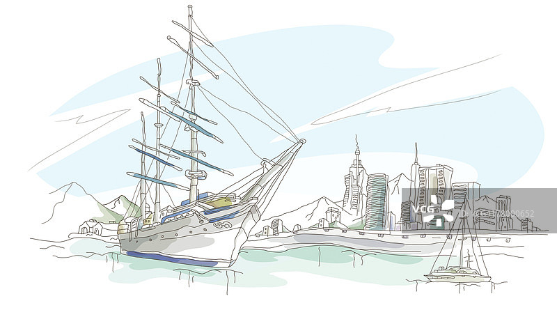 海上航行的帆船图片素材