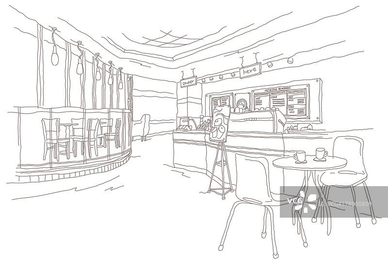 餐厅里的桌椅图片素材