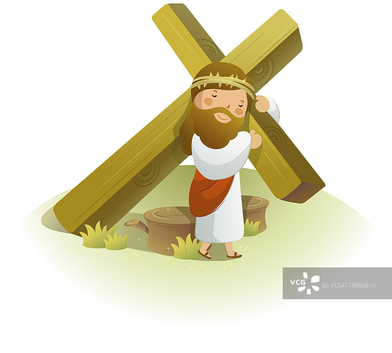 耶稣基督肩扛十字架图片素材