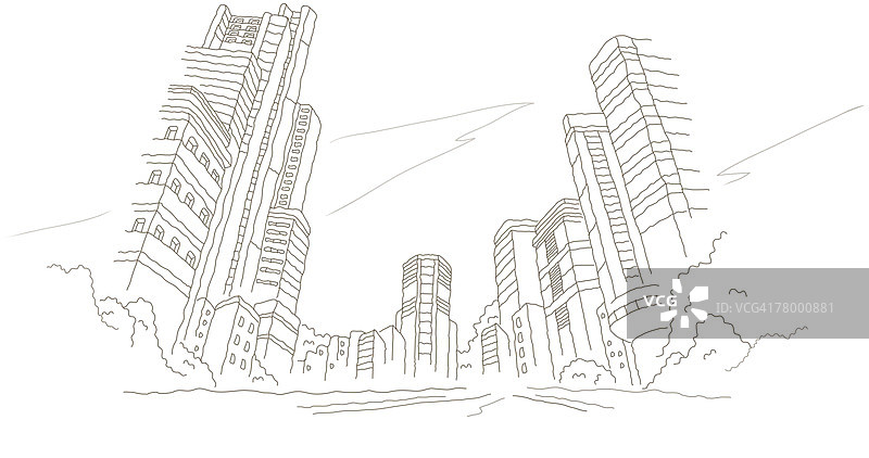 仰视摩天大楼图片素材