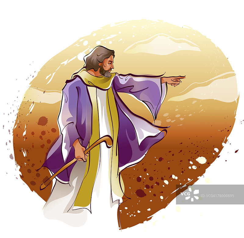 耶稣基督指向前方图片素材