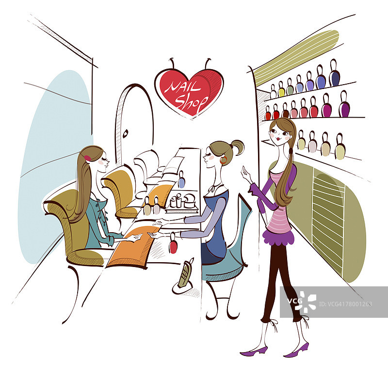 化妆品商店里的三名女人图片素材