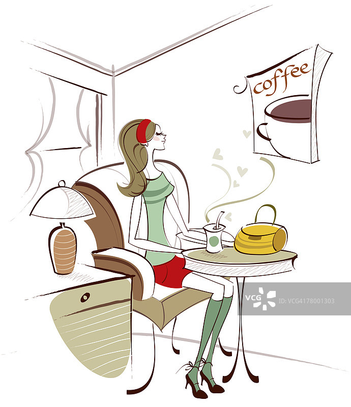 女人坐在椅子上图片素材