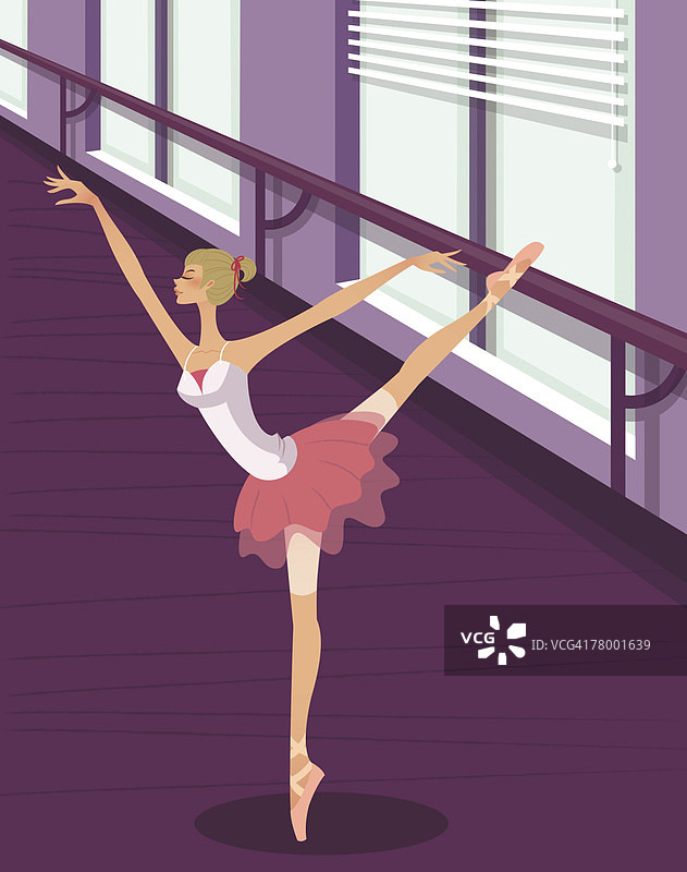 穿着芭蕾舞裙的芭蕾舞女演员跳舞图片素材