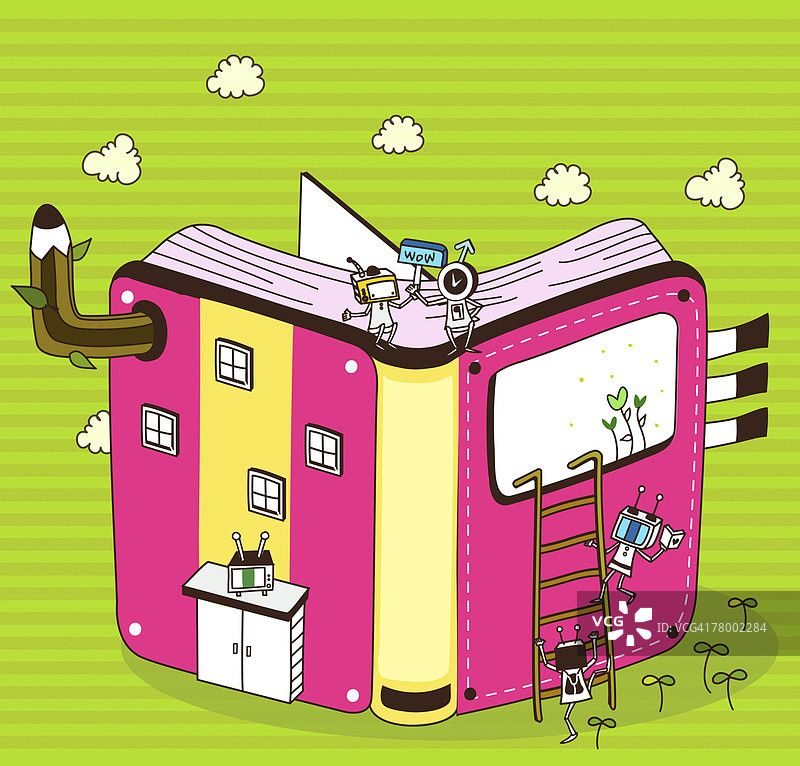 书本造型建筑特写图片素材