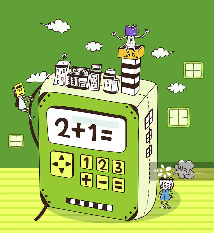 计算器上的建筑物特写图片素材