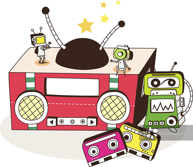 带音响卡座的立体声特写图片素材