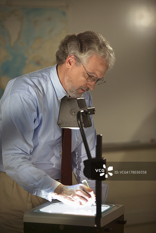 老师在投影仪上书写图片素材