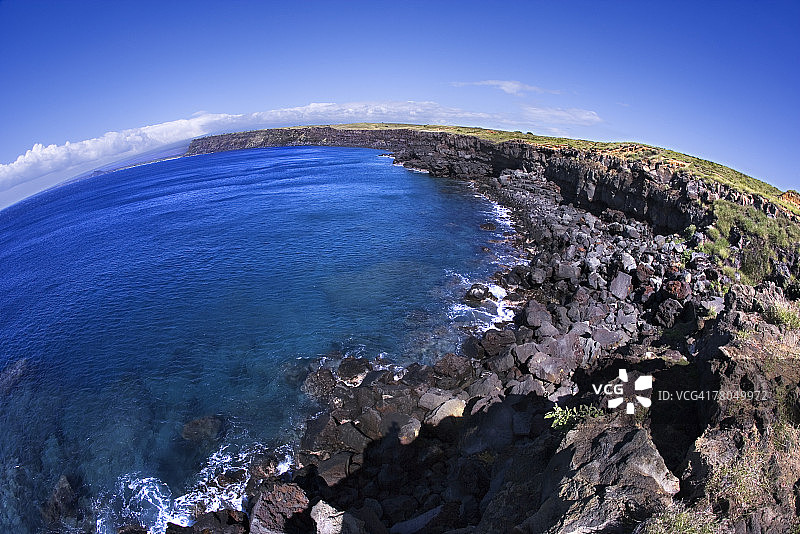 夏威夷崎岖的海岸线图片素材