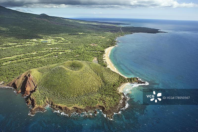 夏威夷海岸线鸟瞰图片素材