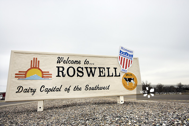 欢迎来到罗斯威尔路牌图片素材