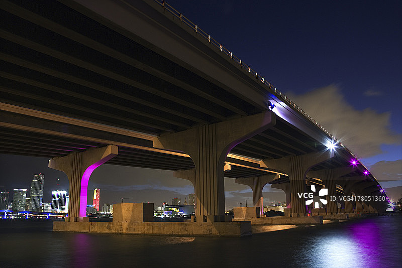 迈阿密夜景桥梁图片素材